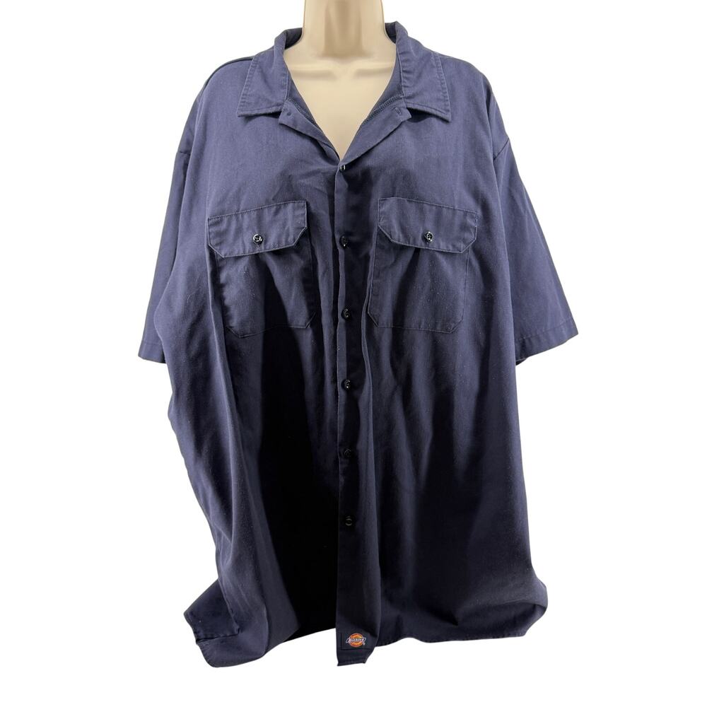 Dickies Short Sleeve Work Shirt Button Dark Blue Workshirt Mens 3Xlarge